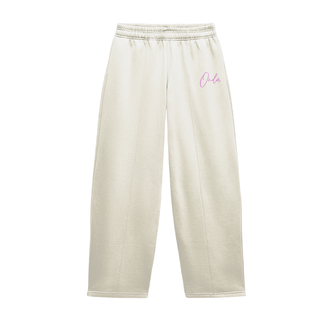 Calça moletom feminina branca - Calligraphy