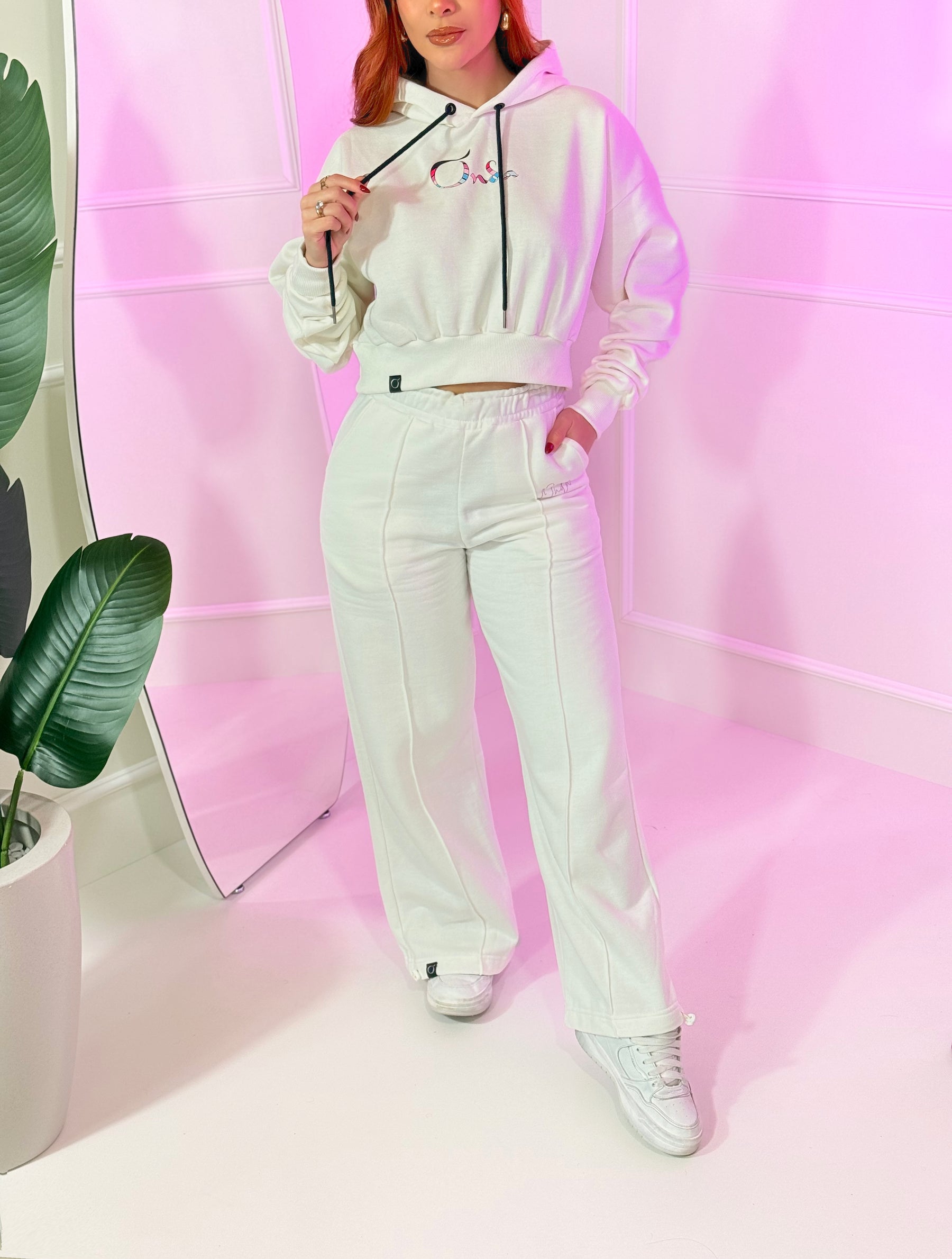 Molecropped Off white - Rosa mescla