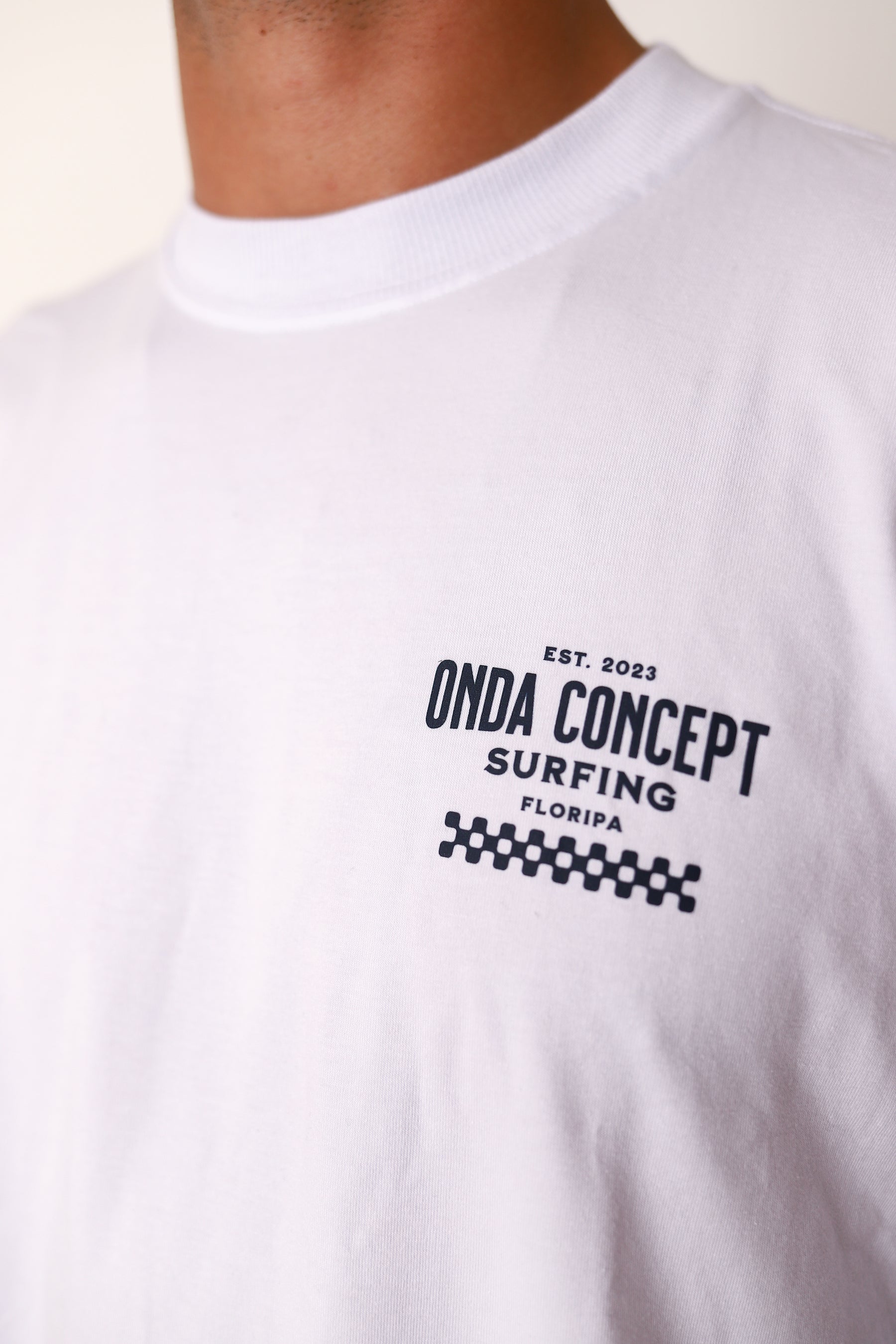 Camiseta Cottonflex manga curta Branca e Azul marinho - Life Style