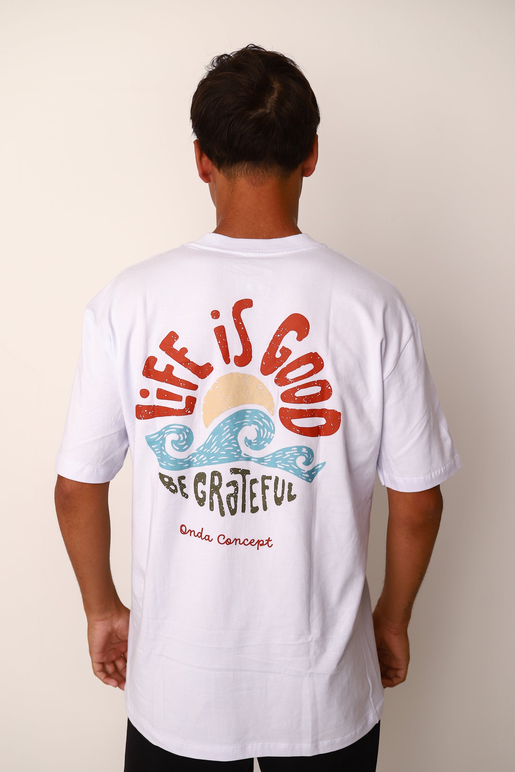 Camiseta Cottonflex manga curta branca - Life is good