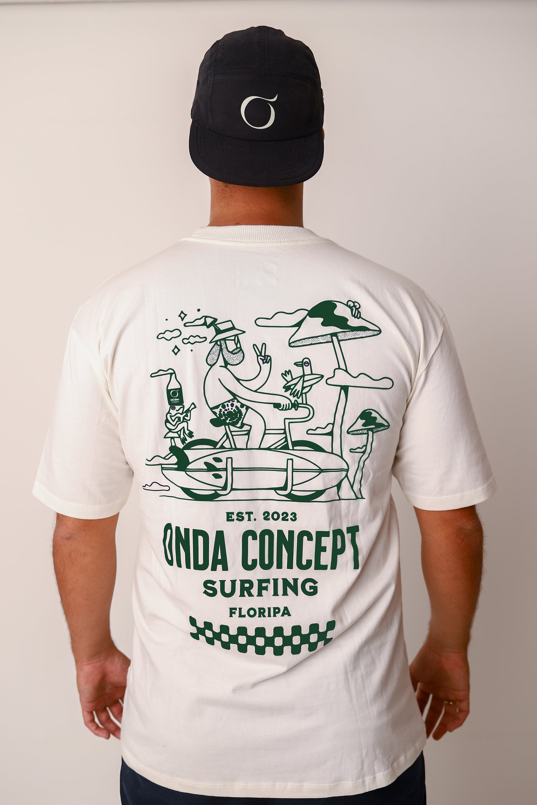 Camiseta Cottonflex manga curta Off white com Verde - Life Style