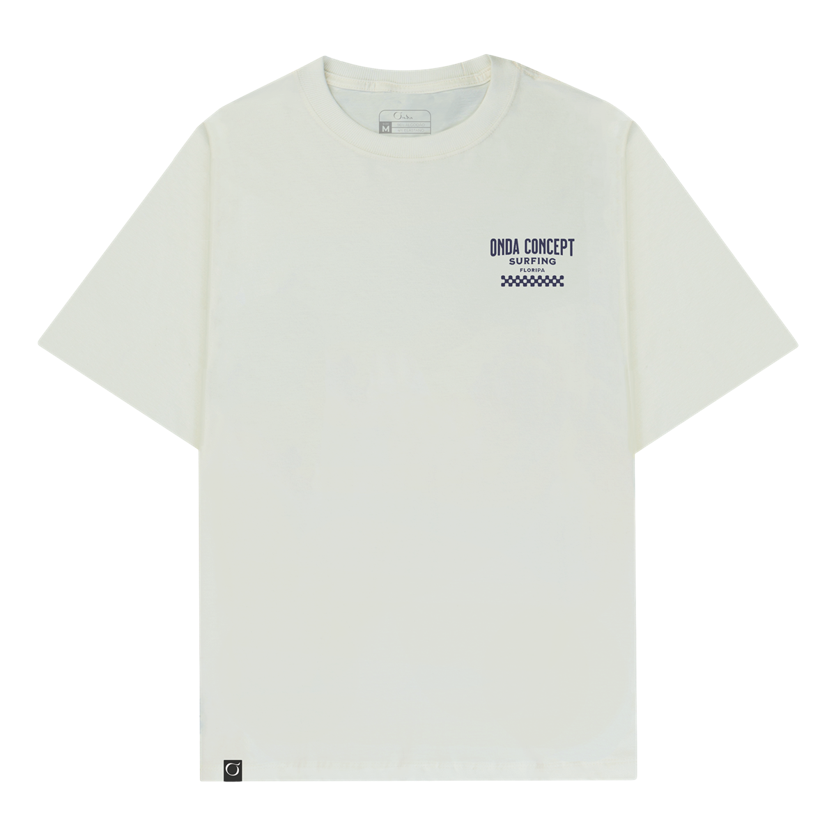 Camiseta Cottonflex Off white com Azul marinho manga curta - Life Style