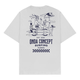 Camiseta Cottonflex manga curta Branca e Azul marinho  - Life Style