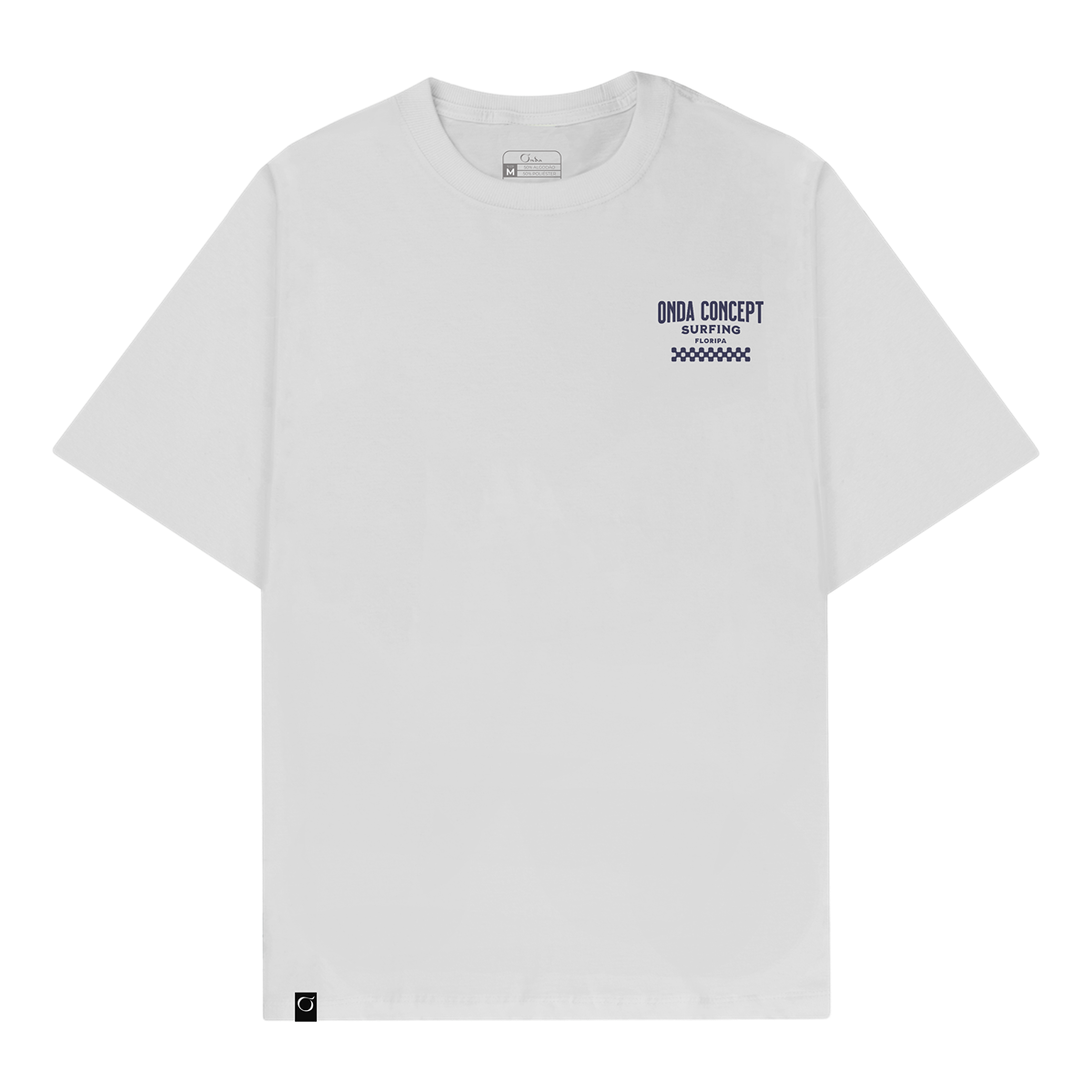 Camiseta Cottonflex manga curta Branca e Azul marinho  - Life Style