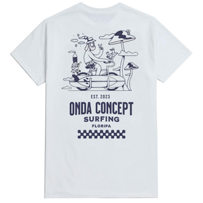 Camiseta Cottonflex manga curta Branca e Azul marinho  - Life Style