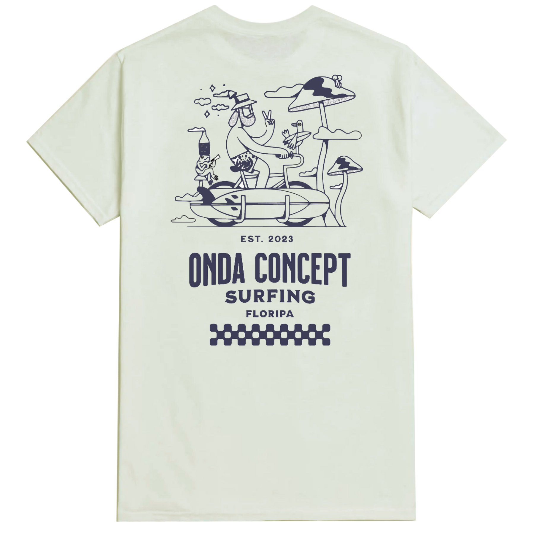 Camiseta Cottonflex Off white com Azul marinho manga curta - Life Style