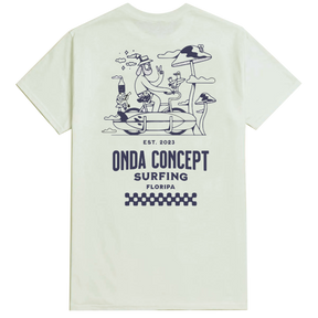Camiseta Cottonflex Off white com Azul marinho manga curta - Life Style