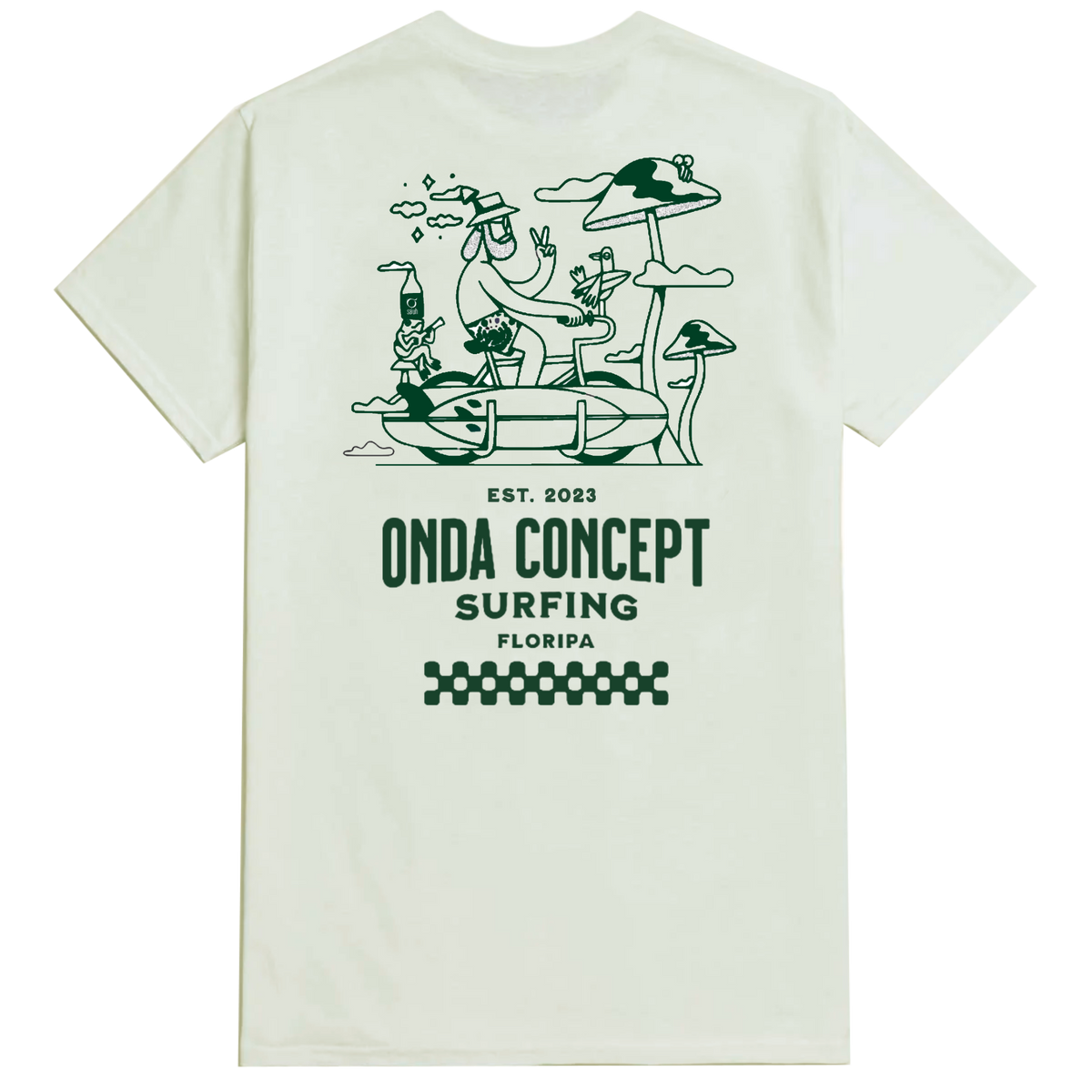 Camiseta Cottonflex manga curta Off white com Verde - Life Style