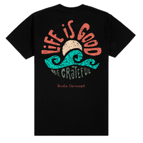 Camiseta Cottonflex manga curta preta  - Life is Good