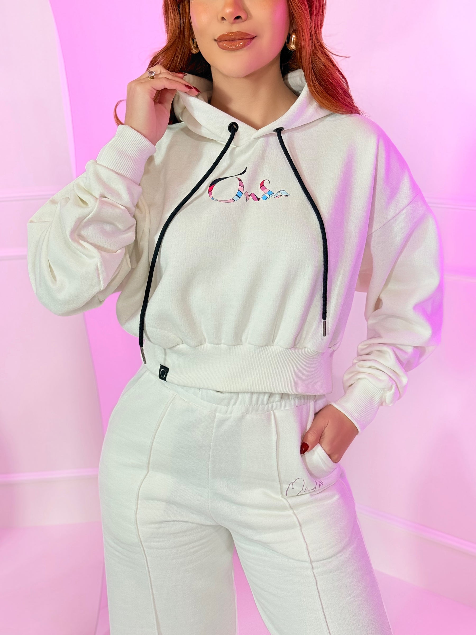 Molecropped Off white - Rosa mescla