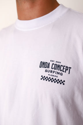 Camiseta Cottonflex manga curta Branca e Azul marinho  - Life Style