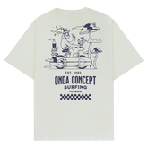 Camiseta Cottonflex Off white com Azul marinho manga curta - Life Style