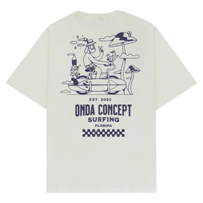 Camiseta Cottonflex Off white com Azul marinho manga curta - Life Style