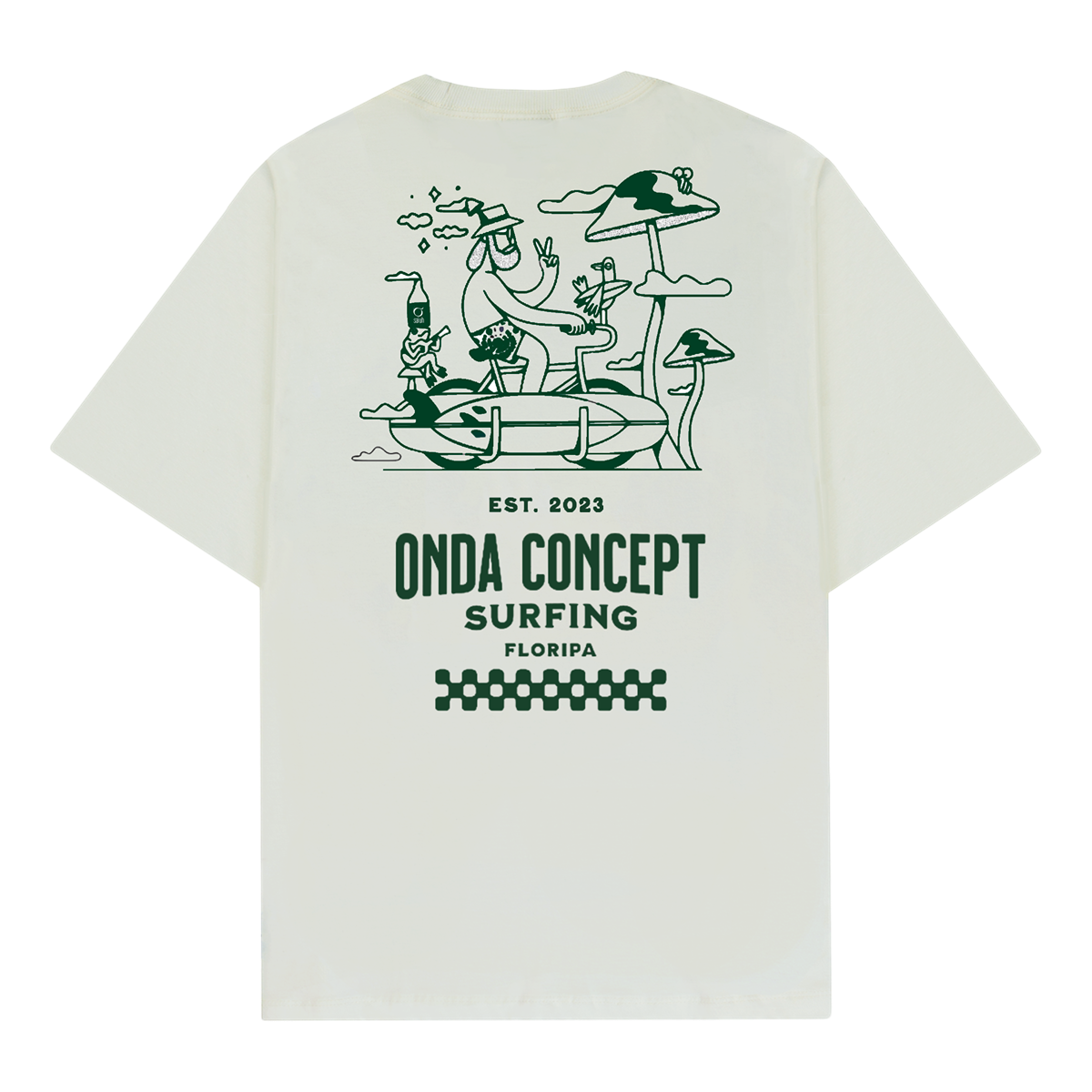 Camiseta Cottonflex manga curta Off white com Verde - Life Style