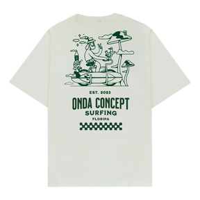 Camiseta Cottonflex manga curta Off white com Verde - Life Style