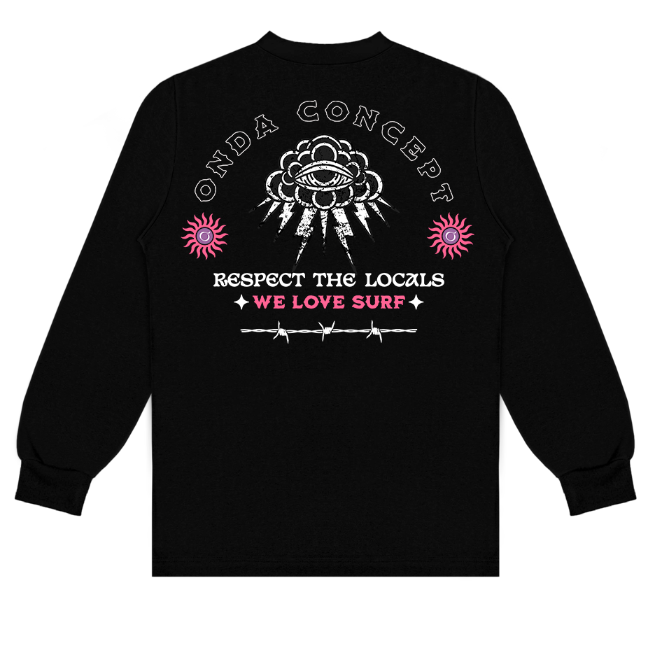 Camiseta Manga Longa Onda Preta  — We love Surf