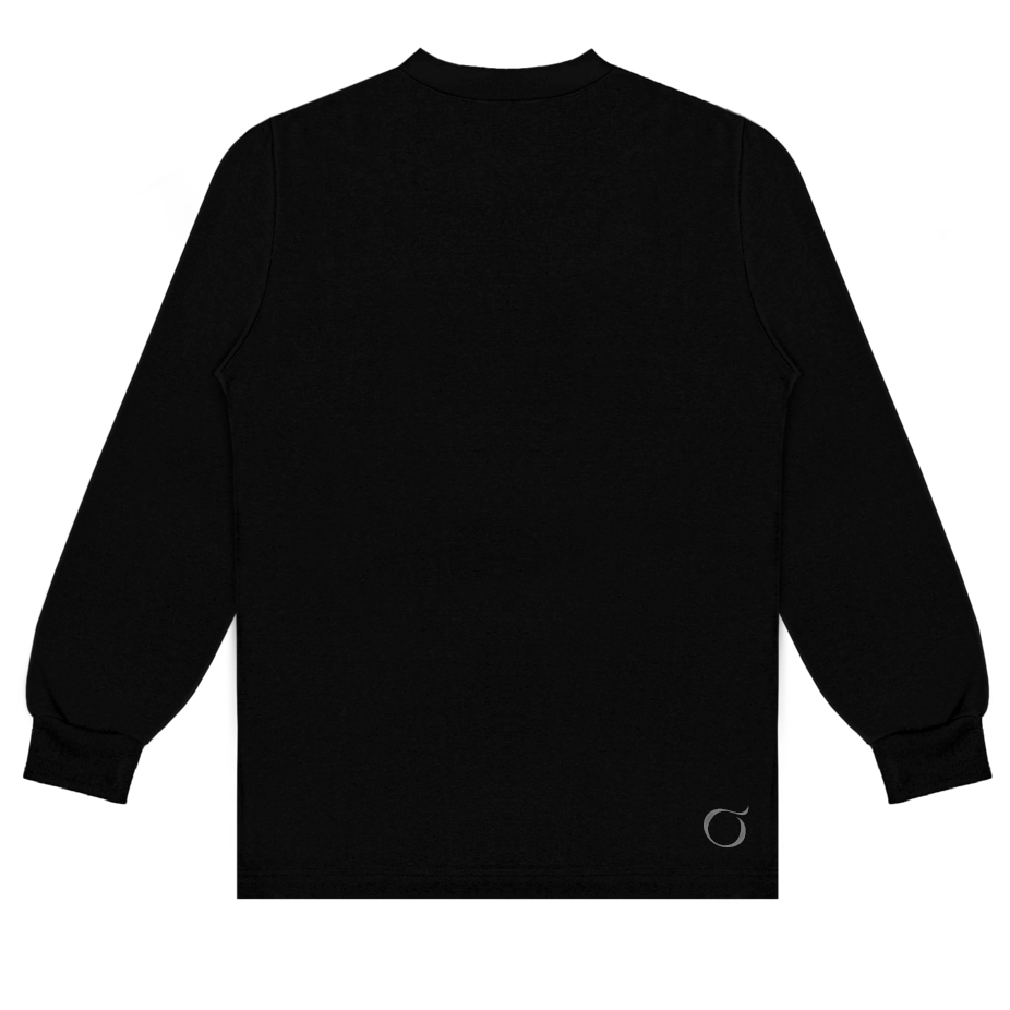 Camiseta Manga Longa Onda Preta  — Bordado